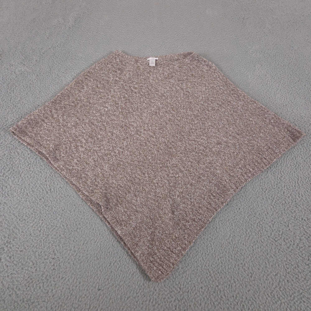 J.Jill Sweater Women S-L Brown Marled Poncho Boucle Knit Cotton Blend Pullover
